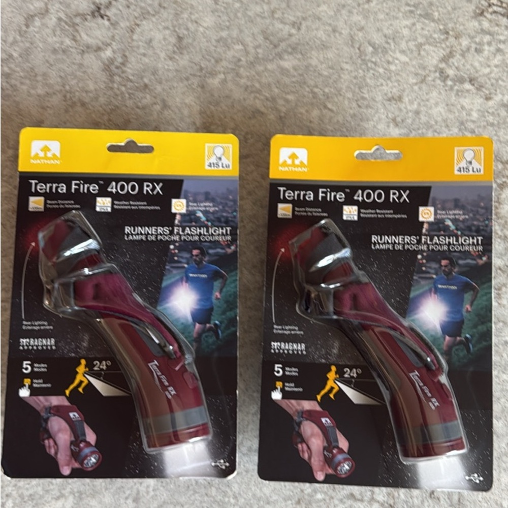 Nathan Terra Fire 400 RX Flashlight (USB rechargeable, RAGNAR approved)